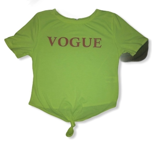 Crop tie shirt.  Neon Yellow . Size Small - Picture 1 of 2